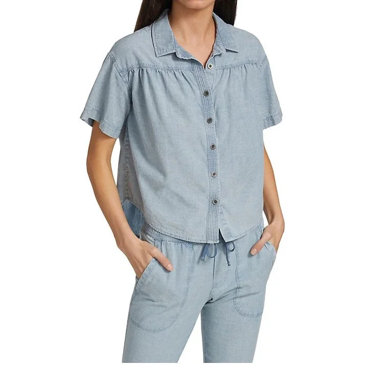 spaghetti strap women's topsSoleil Short Sleeve Top (Chambray)