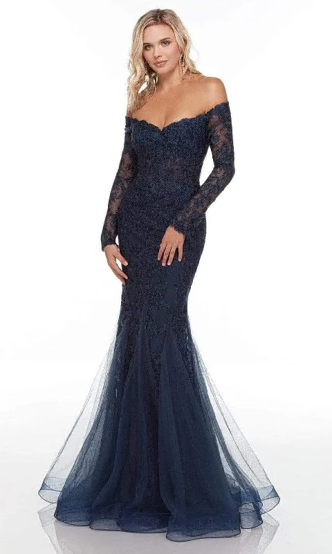 women's affordable dressesAlyce Paris 61097 - Long Sleeve Lace Evening Gown