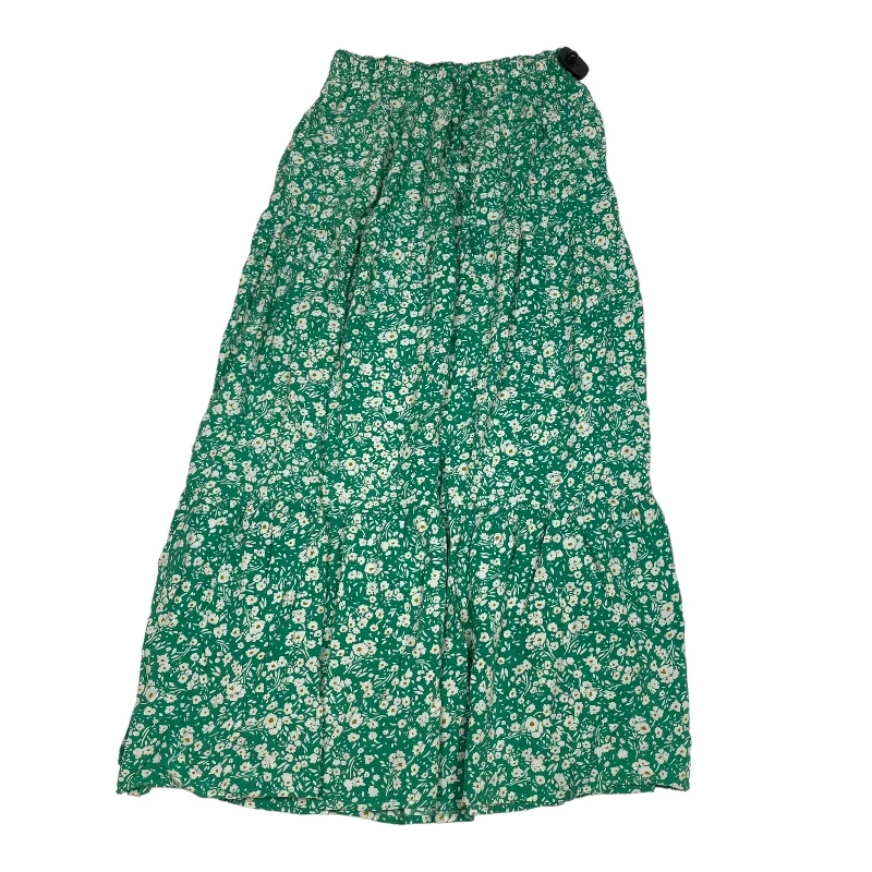 women's button-down high-slit skirts for weddingsGreen Skirt Maxi Clothes Mentor, Size M