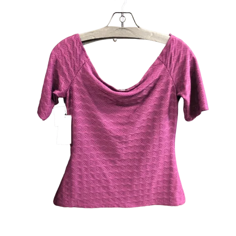 women's T-shirts with pocket accentsPurple Top Short Sleeve Guess, Size M