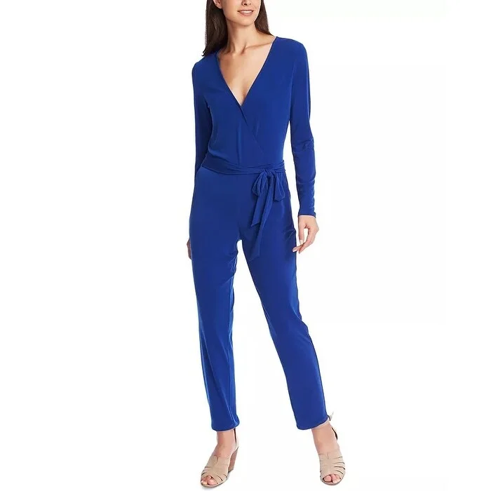 women's jumpsuits for high-performance fabrics1 State Women's Belted Surplice Neck Jumpsuit Blue Size XX-Small