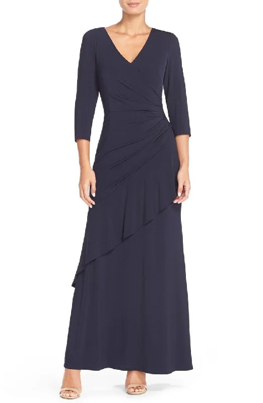 women's fashionable dressesAlex Evenings - 1351187SC Quarter Sleeves Draped Sheath Gown