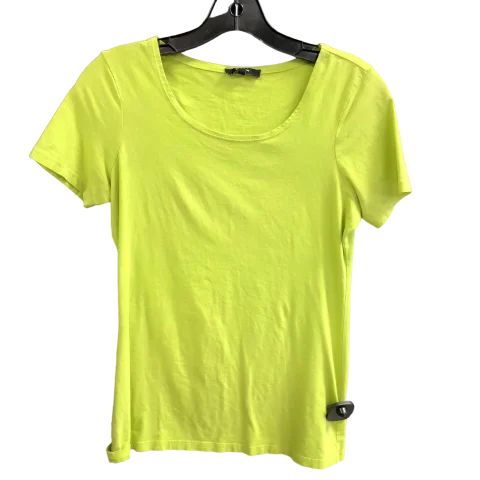 women's T-shirts with asymmetrical hemlinesGreen Top Short Sleeve Express, Size M