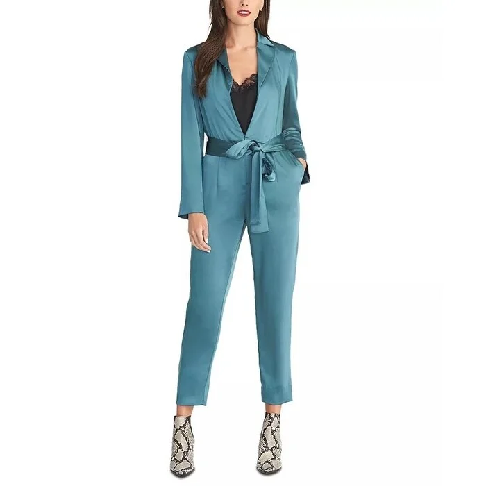 women's jumpsuits made of chiffonRachel Roy Women's Belted High Rise Jumpsuit Medium Green Size Large