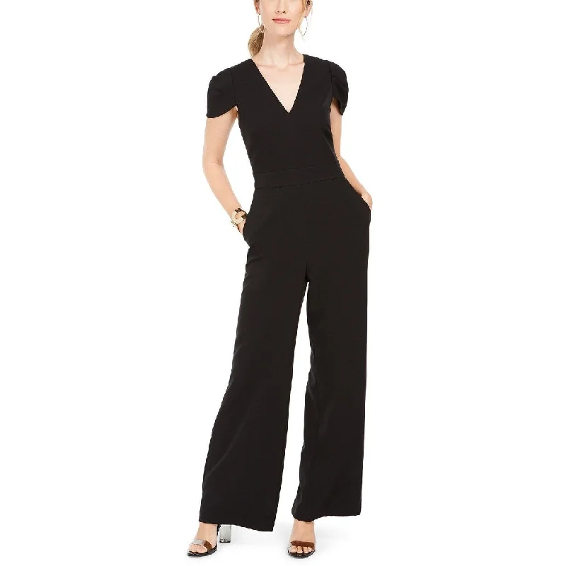 women's jumpsuits with solid colorsVince Camuto Women's Wide-Leg Jumpsuit Black Size 4