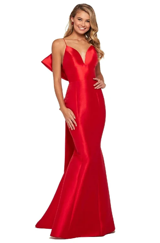 women's shift dressesSherri Hill 53336 - Bow-Accented Evening Dress