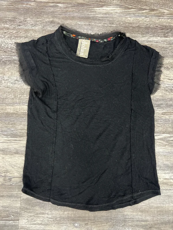 women's T-shirts with round necksBlack Top Short Sleeve Dolan Left Coast, Size Xs