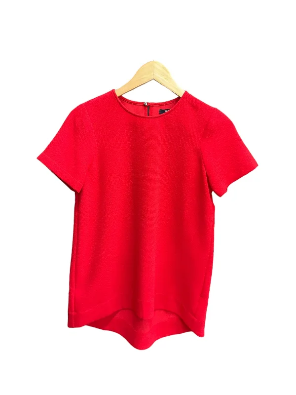 women's T-shirts with turtlenecksRed Top Short Sleeve Madewell, Size Xs