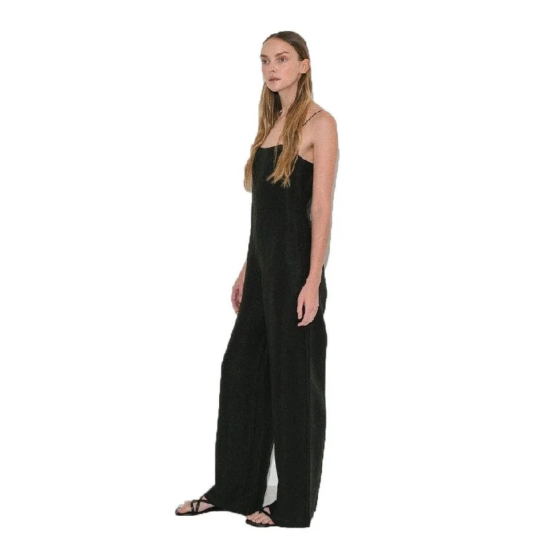 women's jumpsuits with solid colorsLe Merceau Women's Camisole Jumpsuit Black Size 0