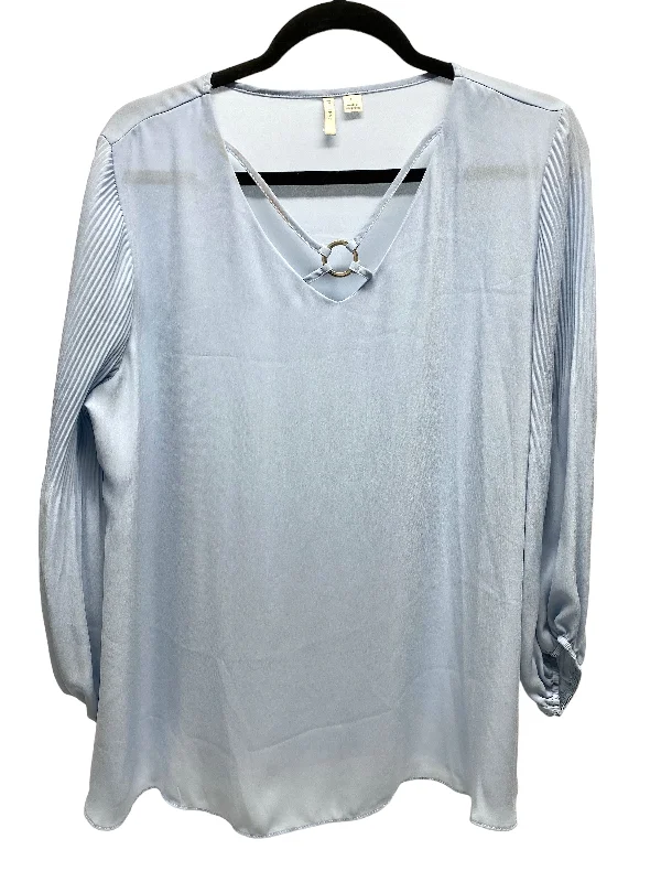 women's long sleeve tops with ethical sourcingTop Long Sleeve Basic By Clothes Mentor In Blue, Size: L