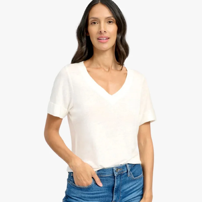 striped women's topsAngelina SS Tee (White)