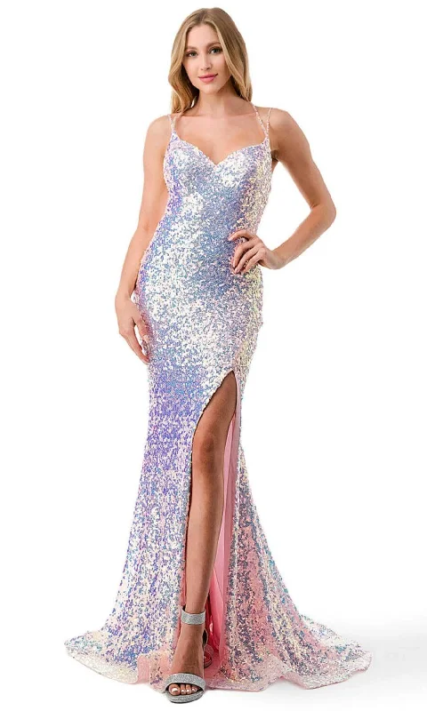 women's flowy dressesAspeed Design L2808M - Sequins Evening Gown