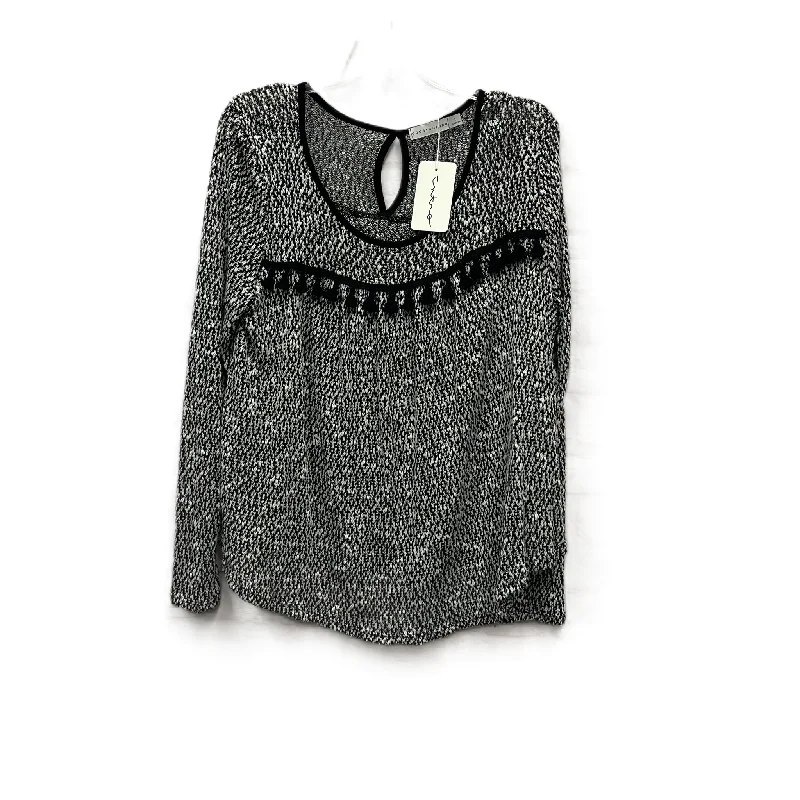 women's long sleeve tops with tie-dye patternsTop Long Sleeve By Paper Crane In Black, Size: L