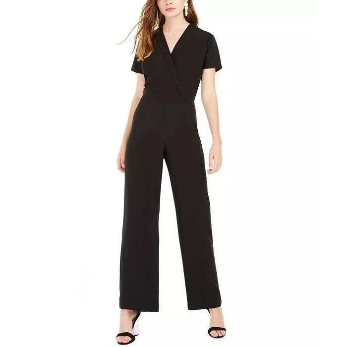 women's jumpsuits for versatile stylingCity Studios Junior's Lapel Wrap Jumpsuit Black Size 5