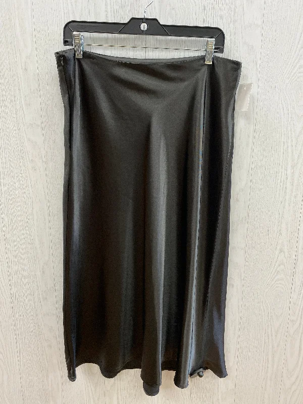 women's zip-front midi skirts for eventsBlack Skirt Midi Clothes Mentor, Size Xl