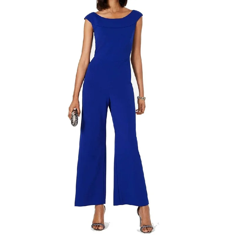 women's dressy jumpsuitsConnected Women's Wide-Leg Jumpsuit Med Blue Size 14