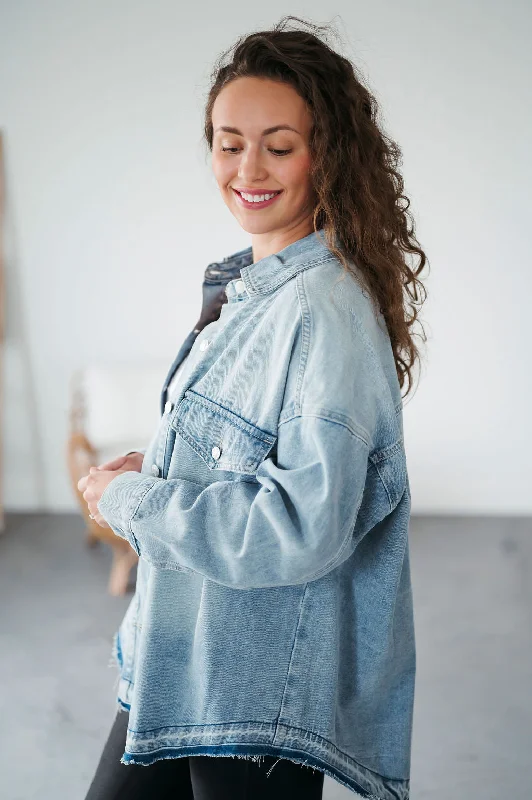 women's tops for black-tie affairsDeclan Oversized Denim Shacket