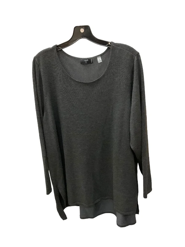 women's long sleeve tops with eco-friendly productionTop Long Sleeve Designer By Tahari In Grey, Size: 2x