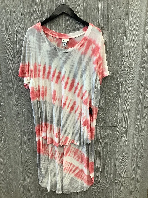 women's T-shirts with international brandingTie Dye Print Tunic Short Sleeve Ava & Viv, Size 1x