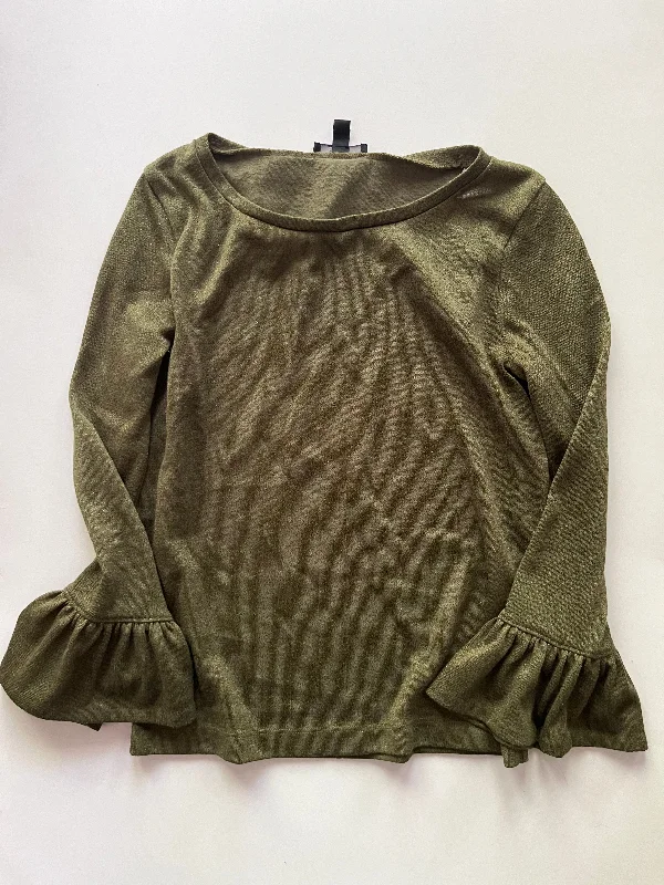 women's long sleeve tops with embroidery accentsTop Long Sleeve By J Crew In Green, Size: S