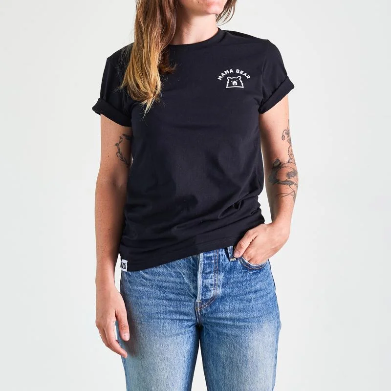 women's tops for those who want to show off their figure in a flattering wayMama Bear Tee (Black + White)