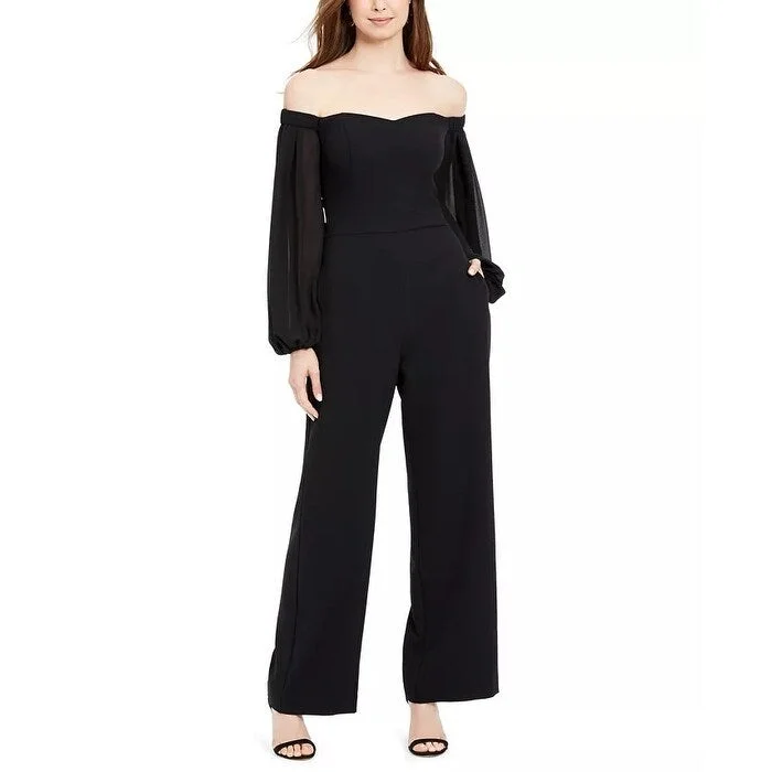 women's jumpsuits for ethical manufacturingVince Camuto Women's Off The Shoulder Jumpsuit Black Size 6