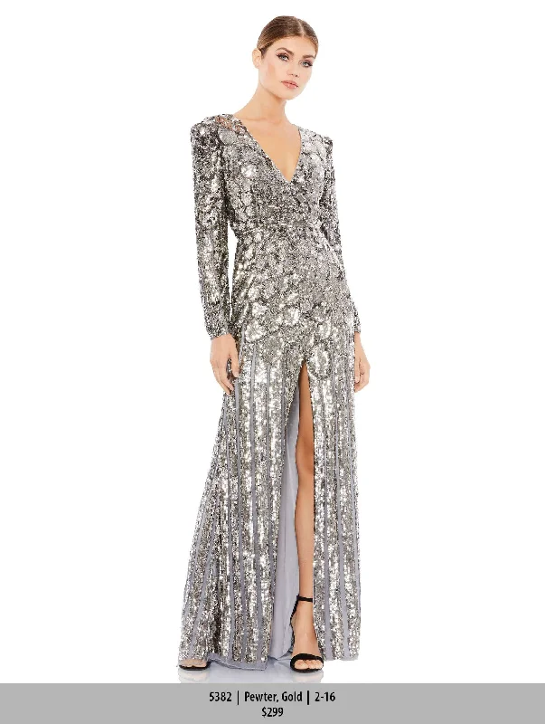 women's halter dressesMac Duggal Evening 5382D - Sequin Motif Dress