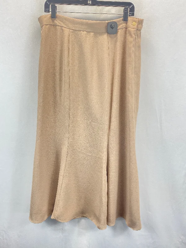 women's high-waisted skirtsBeige Skirt Midi Clothes Mentor, Size 16