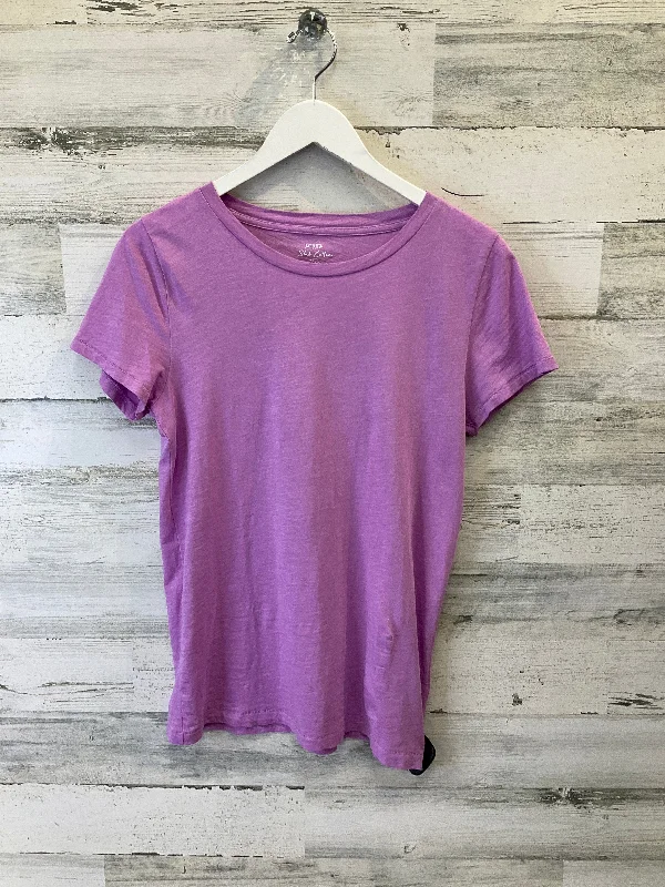 women's T-shirts with petite sizingPurple Top Short Sleeve Basic J. Crew, Size M