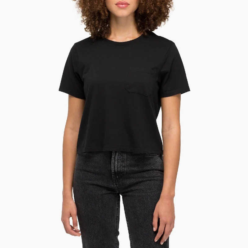 women's tops for cocktail partiesPima Boxy Crop Tee (Black)