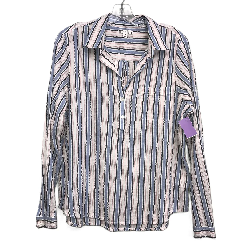 women's long sleeve tops with appliqué designsTop Long Sleeve By J. Crew In Striped Pattern, Size: Xl