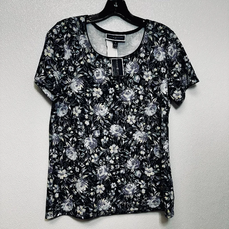 women's T-shirts with minimalist aestheticsFloral Top Short Sleeve Karen Scott, Size M