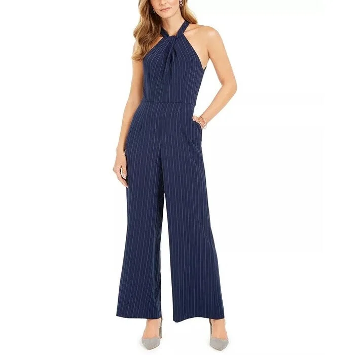 women's jumpsuits for weddingsJulia Jordan Women's Pinstriped Jumpsuit Blue Size 10