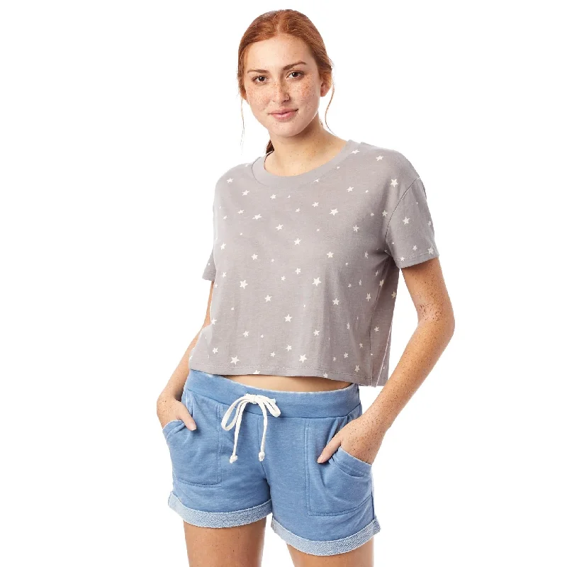 women's tops for those who prefer classic over trendy stylesHeadliner Vintage Crop Tee (Grey)