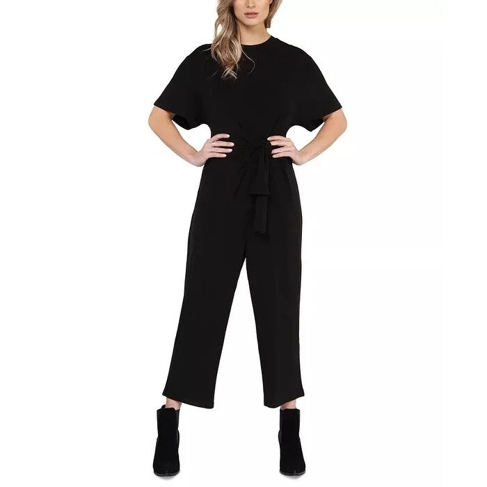 women's jumpsuits for moisture-wicking materialsBlack Tape Women's Knot-Front Culotte Jumpsuit Black Size Extra Small - XS