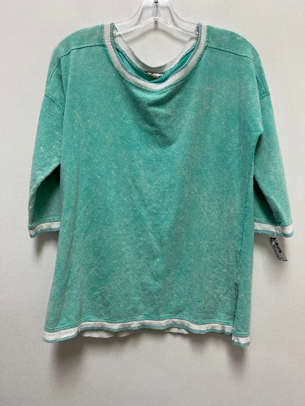 women's long sleeve tops with maternity designsTop Long Sleeve By Hem & Thread In Green, Size: S