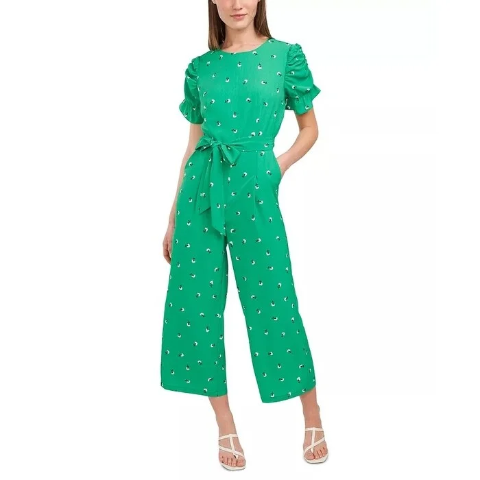 women's jumpsuits for versatile stylingRiley & Rae Women's Adalynn Printed Belted Jumpsuit Green Size 14