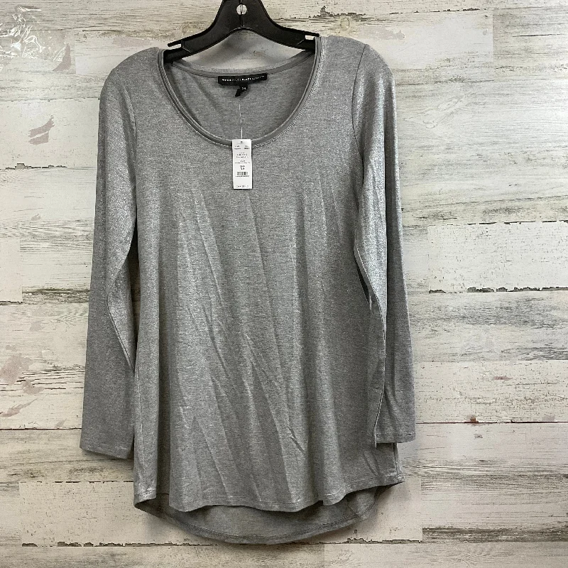 women's long sleeve tops for workTop Long Sleeve By White House Black Market In Grey, Size: Xs