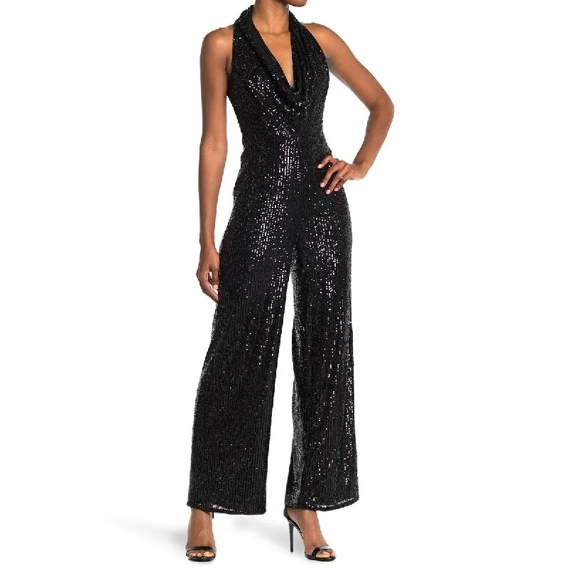 women's jumpsuits for all-day comfortRachel Rachel Roy Women's Kelly Sequined Cowlneck Jumpsuit Black Size 8