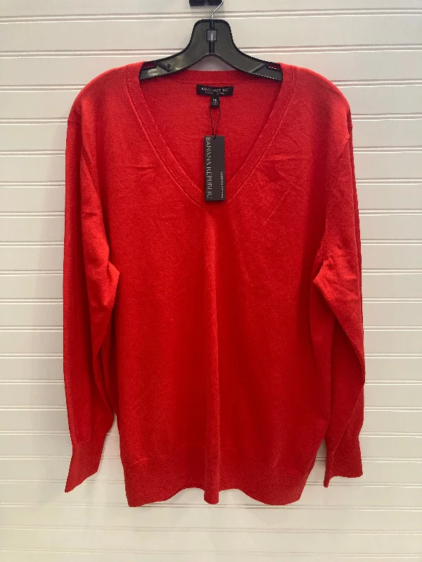 stylish women's long sleeve topsTop Long Sleeve By Banana Republic In Red, Size: Xl