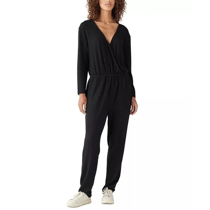 women's jumpsuits for cozy daysLucky Brand Women's Brushed Hacci Jumpsuit Black Size Small