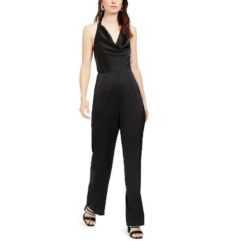 women's jumpsuits for casual gatherings19 Cooper Women's Cowlneck Halter Jumpsuit Black Size Small