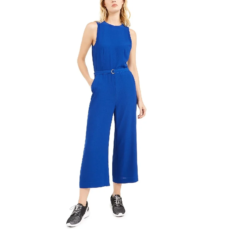 women's jumpsuits for short womenMichael Kors Women's Belted Jumpsuit Blue Size 10