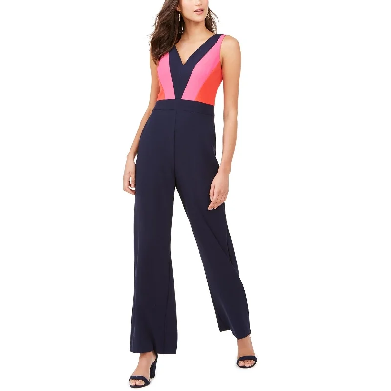 women's jumpsuits for fallVince Camuto Women's Colorblocked Jumpsuit Blue Size 10