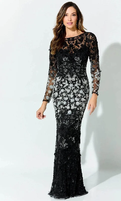 women's tall dressesIvonne D ID928 - Floral Embroidered Evening Gown