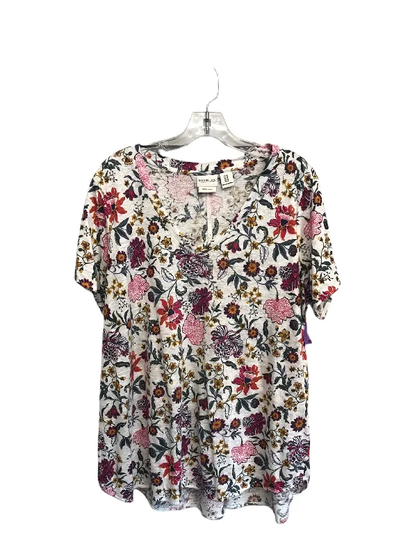 women's T-shirts with pocket accentsFloral Print Top Short Sleeve By Rachel Zoe, Size: 1x