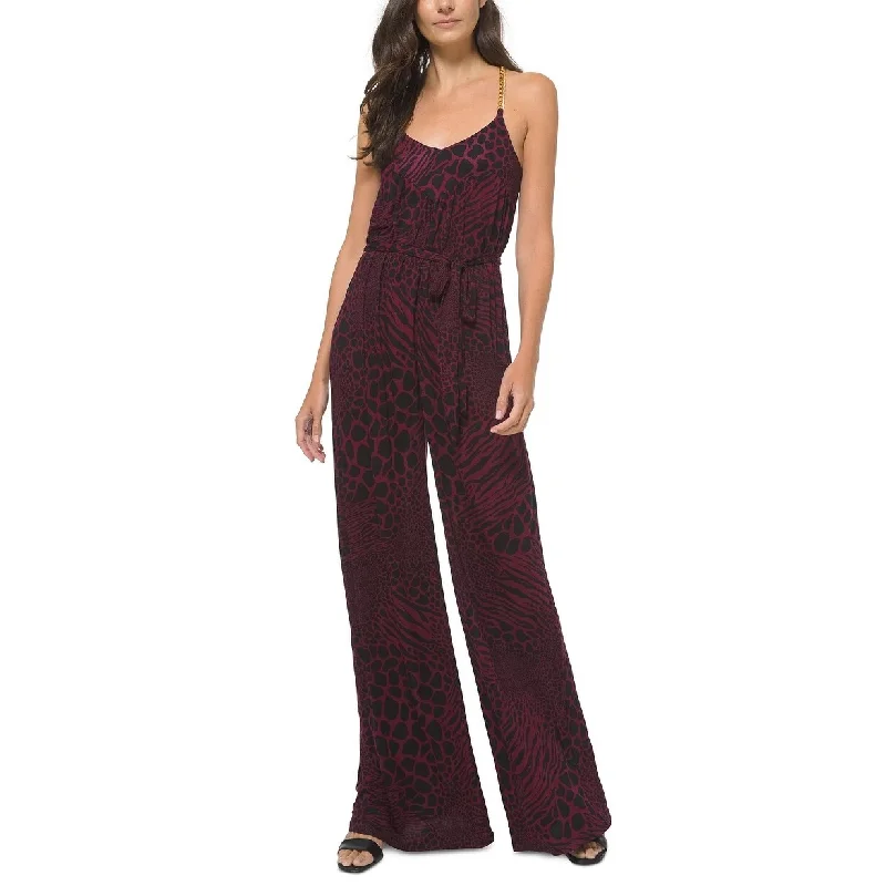 women's jumpsuits with spaghetti strapsMichael Michael Kors Women's Embellished Jumpsuit Red Size L - Large