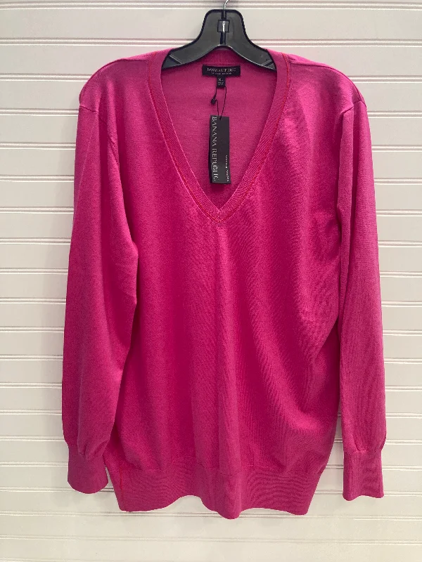 cozy women's long sleeve topsTop Long Sleeve By Banana Republic In Pink, Size: Xl