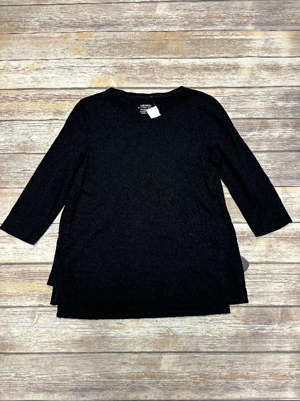 women's long sleeve tops for formal eventsTop Long Sleeve By Chicos In Black, Size: M