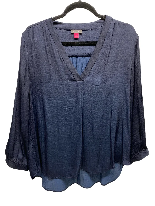 women's long sleeve tops for special occasionsTop Long Sleeve By Vince Camuto In Navy, Size: L